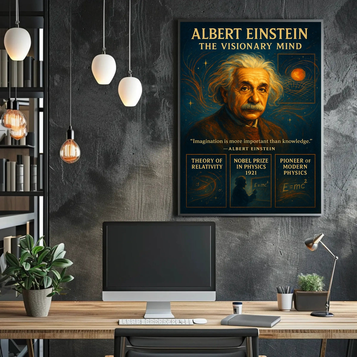 Albert Einstein Inspirational Physics Quote Poster Print