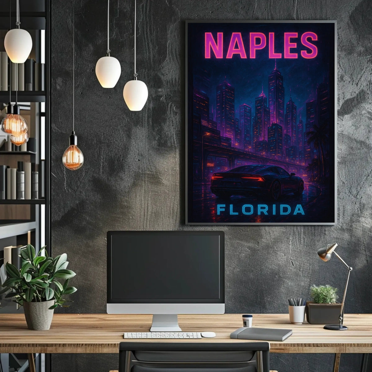 Neon Nights in Naples Poster