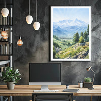Majestic Mountain Landscape Poster PosterGoat