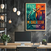 Explore Madagascar Vibrant Lemur Adventure Travel Poster PosterGoat