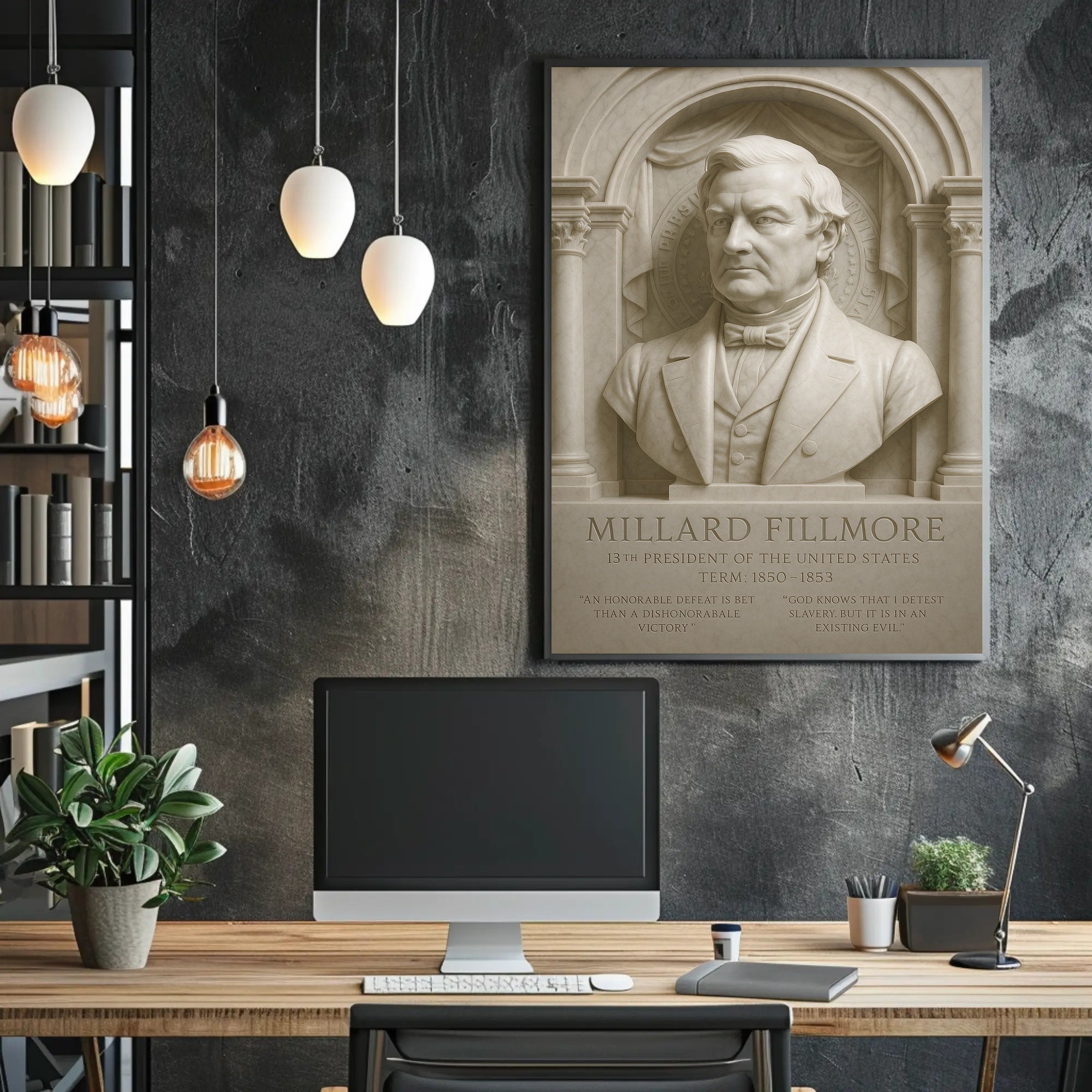 Millard Fillmore Bust 19th Century Presidential Poster
