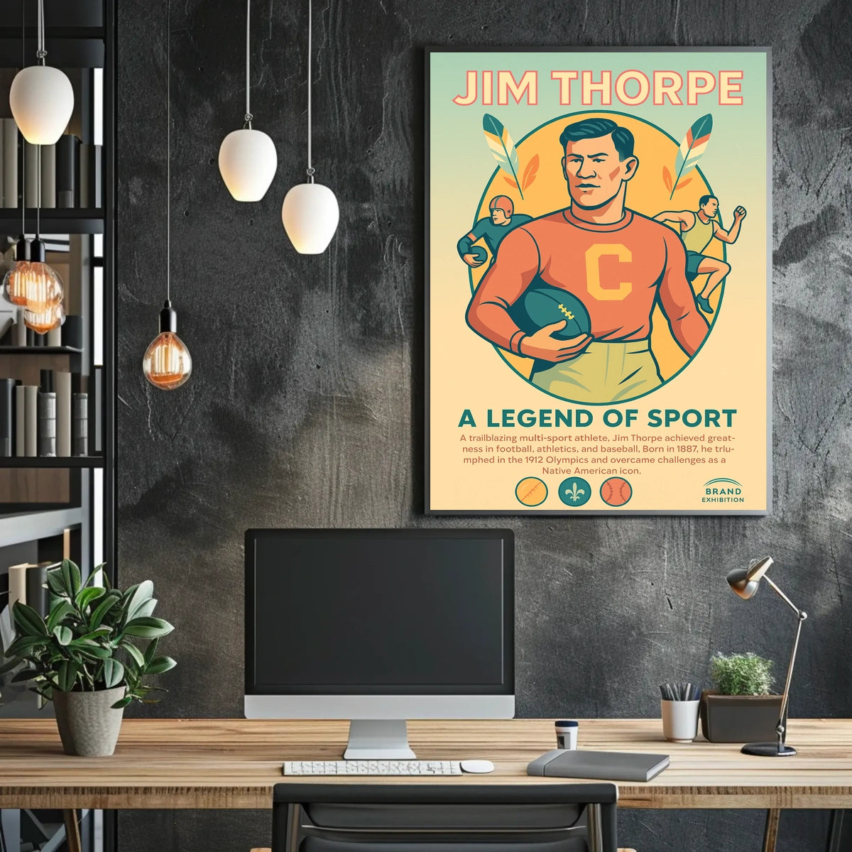 Jim Thorpe Iconic Sports Legend Poster