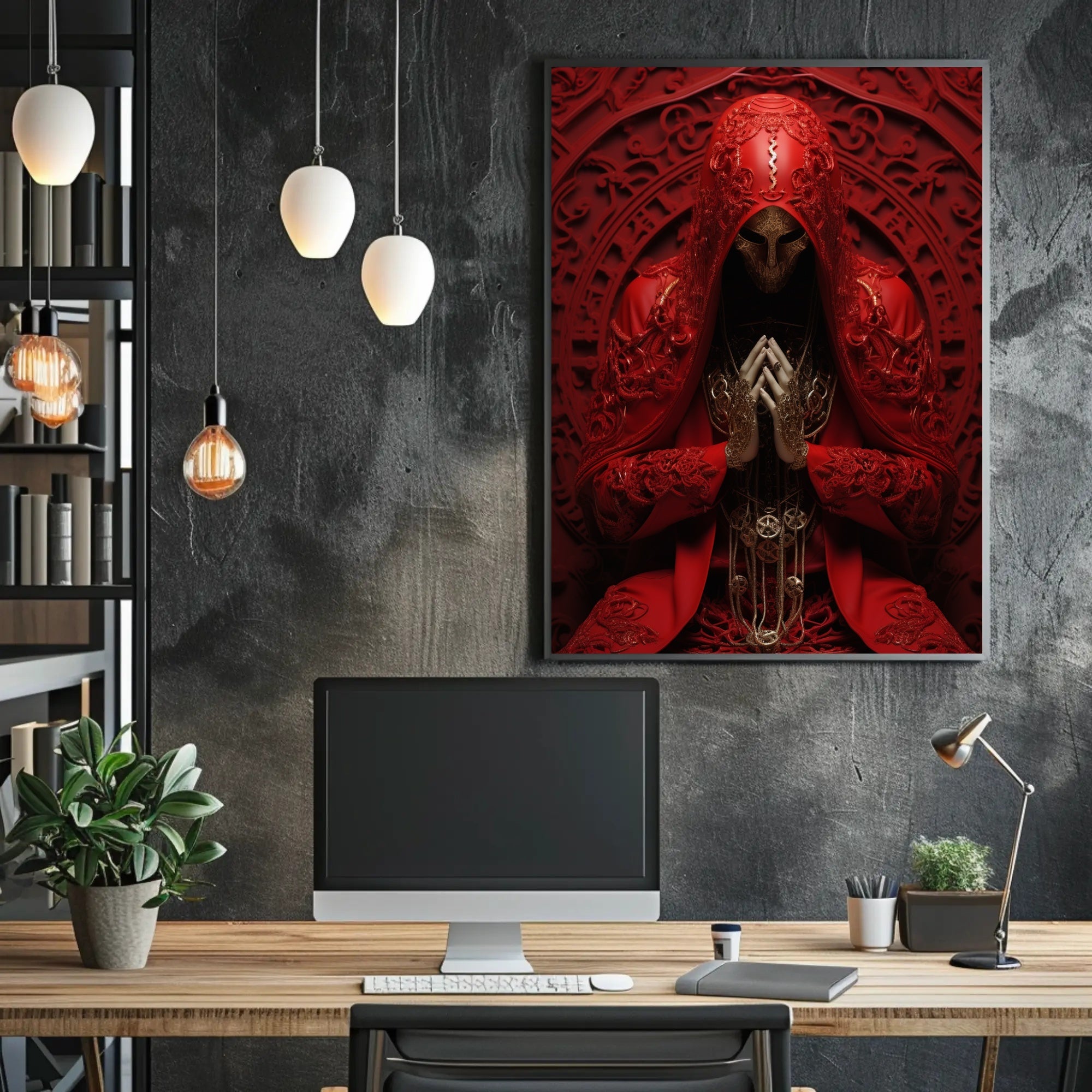 The Enigmatic Figure In Red Poster PosterGoat