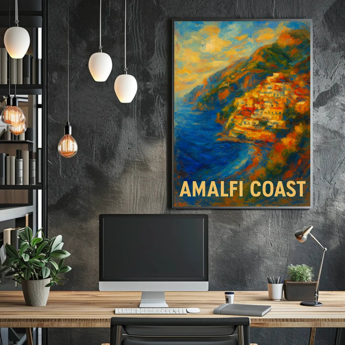 Amalfi Coast Poster Wall Art Coastal Decor Mediterranean