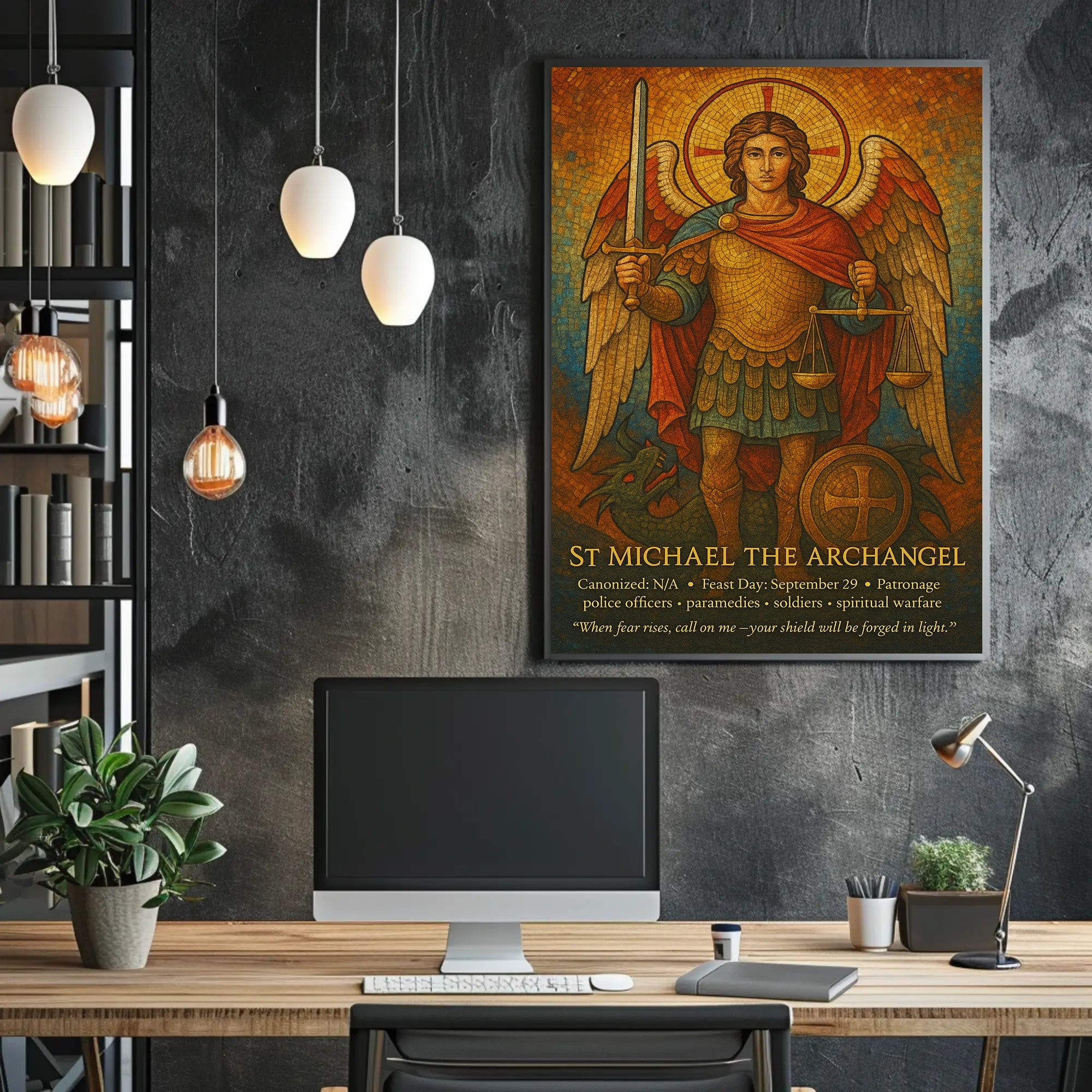 St. Michael Archangel Religious Art Fantasy Mythology Poster