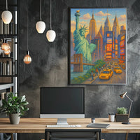 New York City Urban Energy Art Poster Modern Wall Art