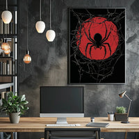 Spider Silhouette Graphic Ominous Dark Poster