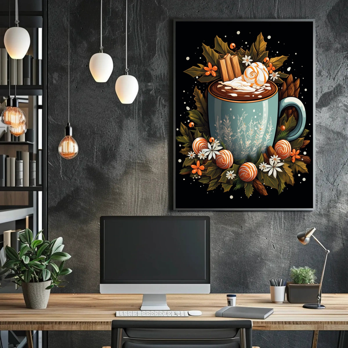 Cozy Seasonal Beverage Art Poster - Abstract or Artistic Poster