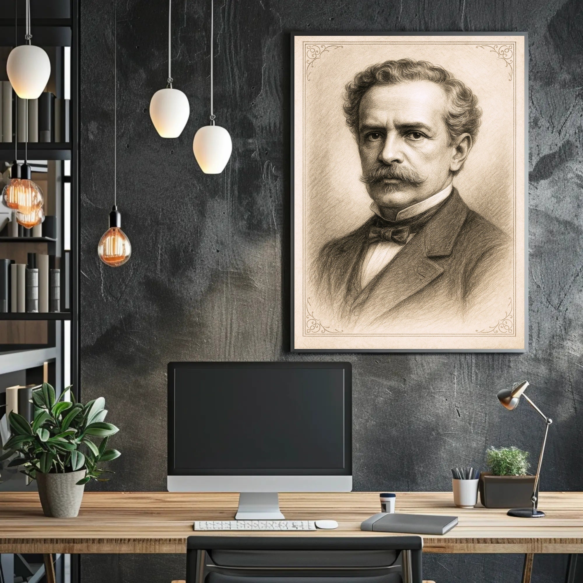 Vintage Portrait in Sepia Poster PosterGoat