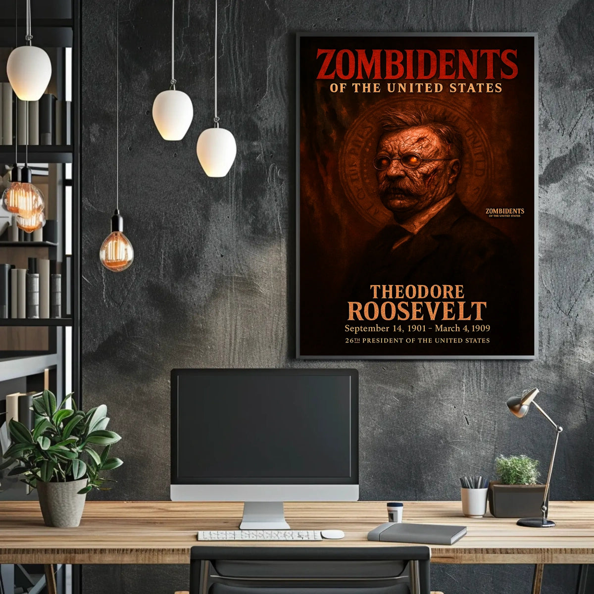 Theodore Roosevelt 26th President of the United States Zombidents Poster Series