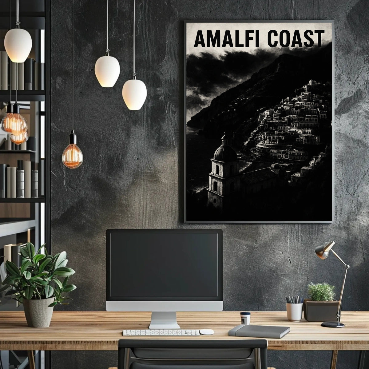 Amalfi Coast Poster Wall Art 18x24 Coastal Decor Print