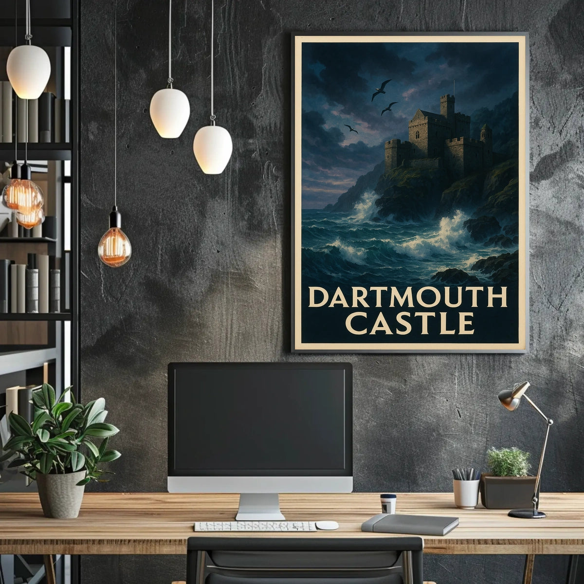 Dartmouth Castle Stormy Seascape Travel Poster