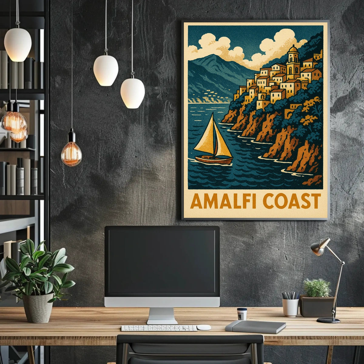 Amalfi Coast Travel Poster 18x24 Coastal Wall Art Print