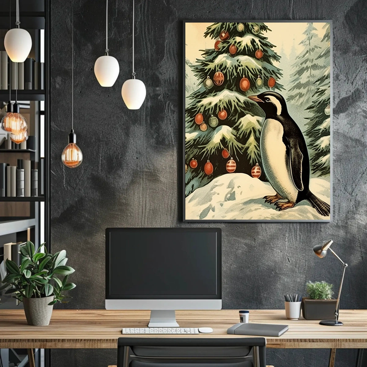 Festive Penguin Wonderland Poster
