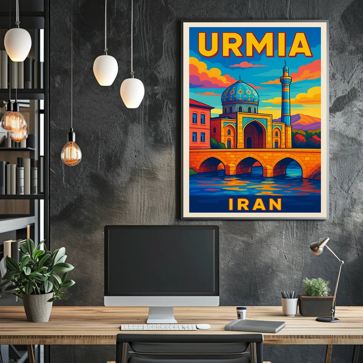 Urmia, Iran Vibrant Travel Poster