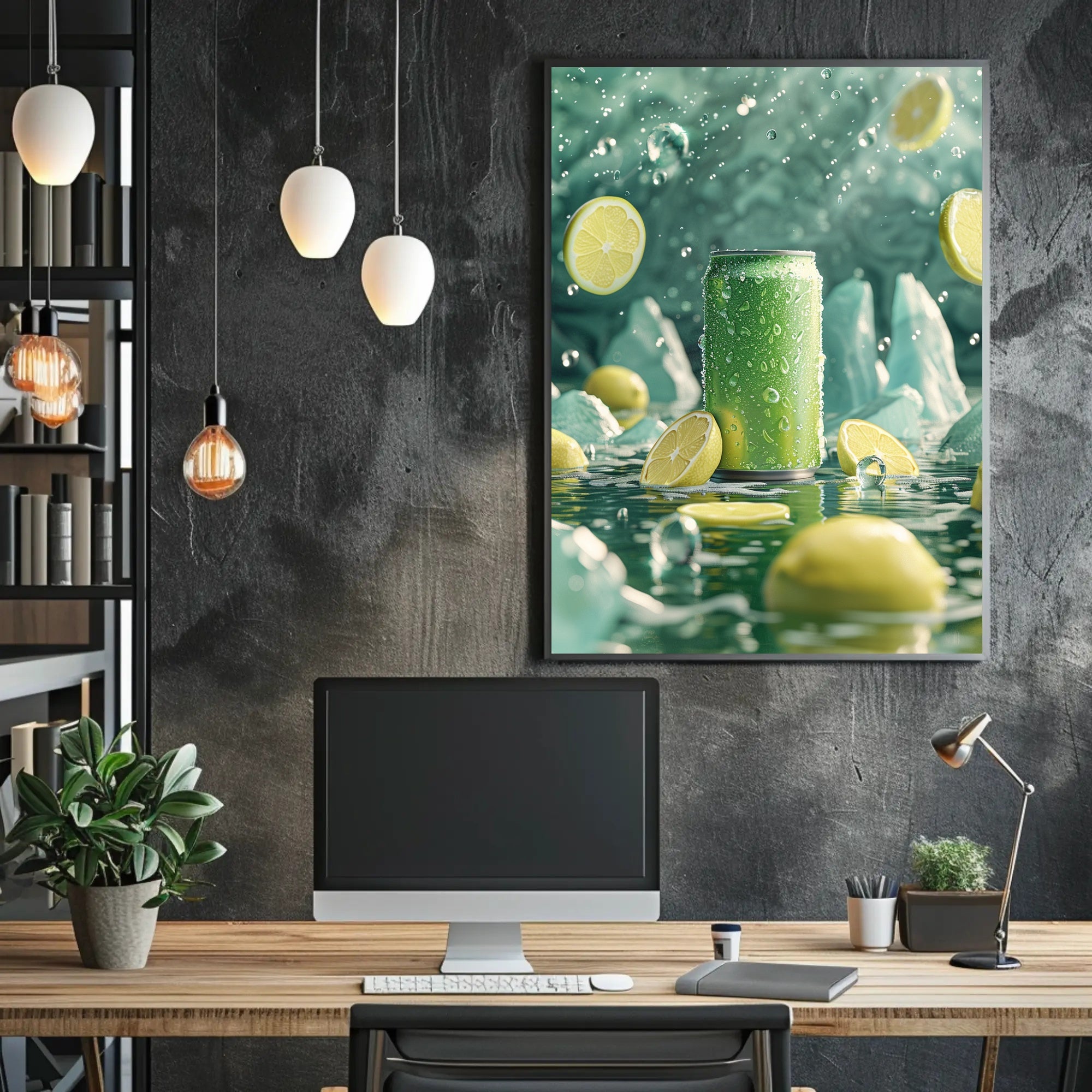 Refreshing Citrus Beverage Can Art Poster PosterGoat