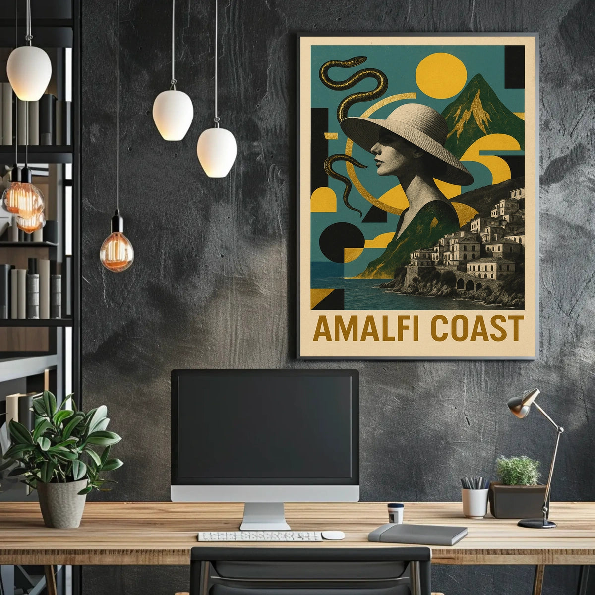 Amalfi Coast Dreamscape Poster Wall Art 18x24 Inches