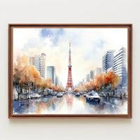 Tokyo Tower Autumn Scene Poster