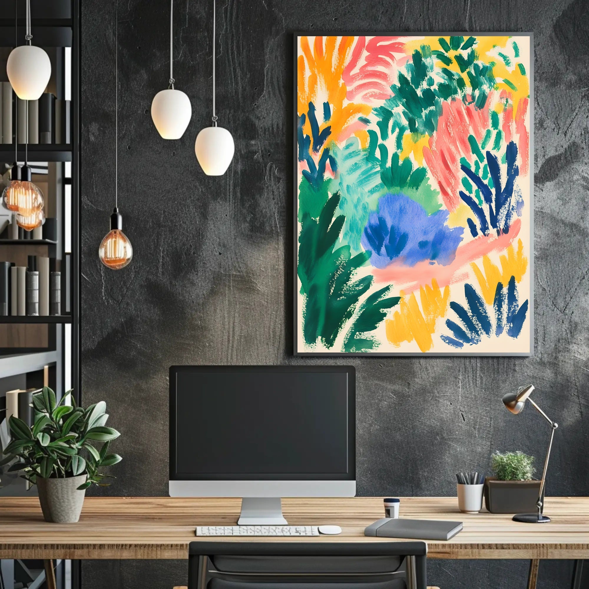 Vibrant Abstract Expressionism Poster for Artistic Home Decor