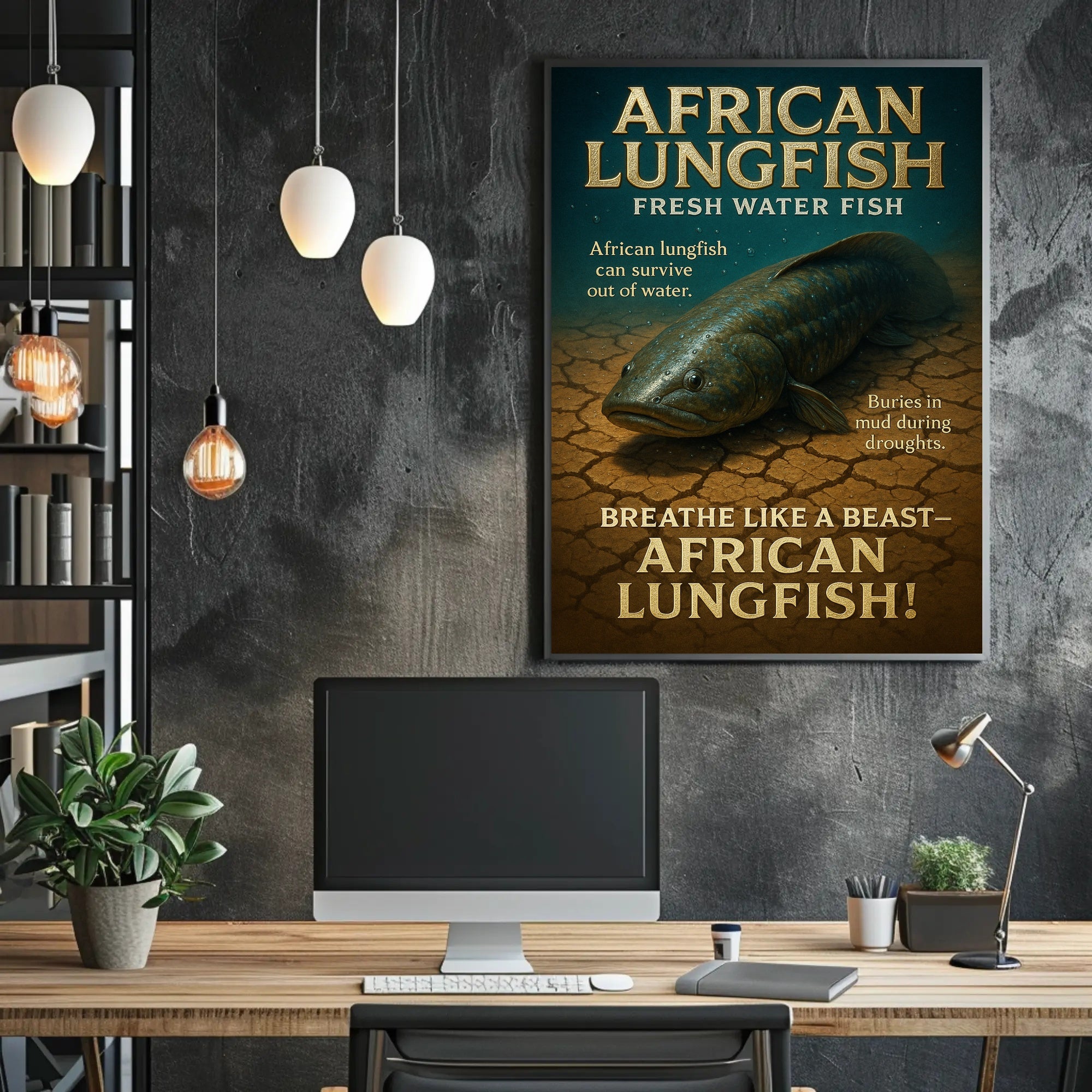African Lungfish Mastery: Educational Animal Poster