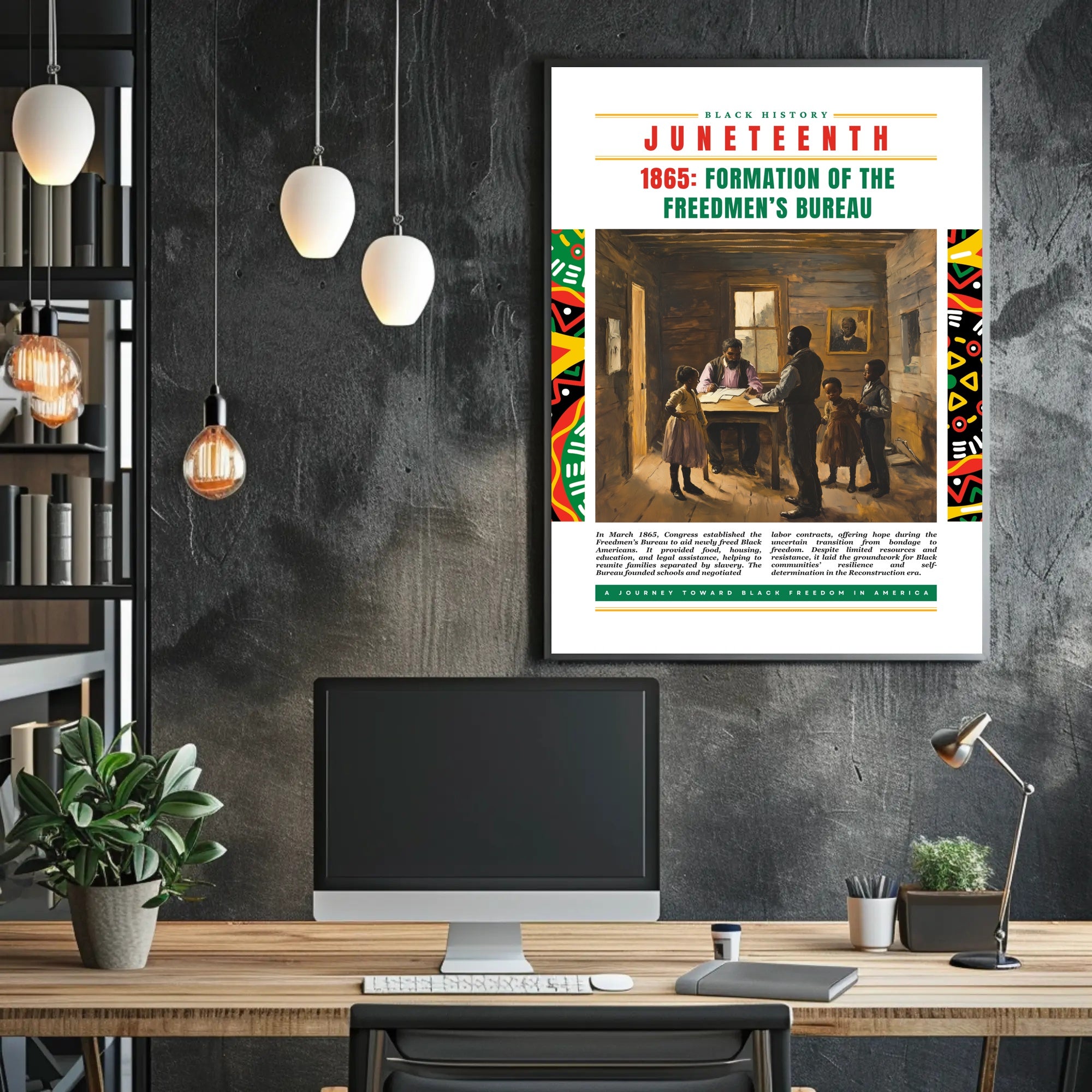 Black History Freedmen's Bureau 1865 Cultural Heritage Poster