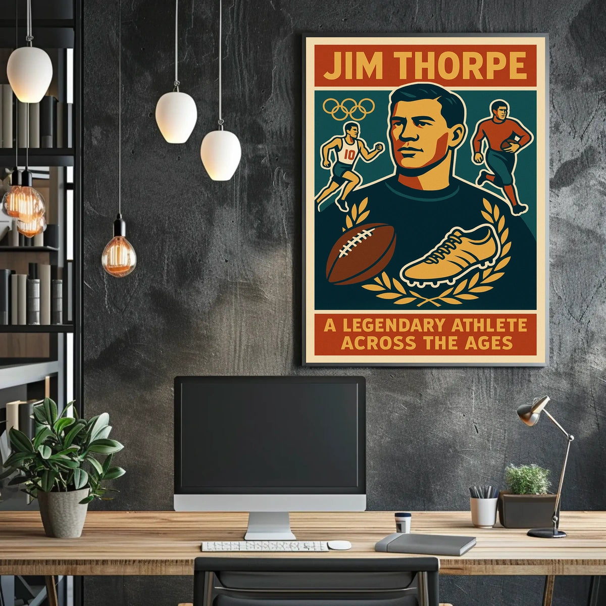 Jim Thorpe Iconic Sports Legend Poster
