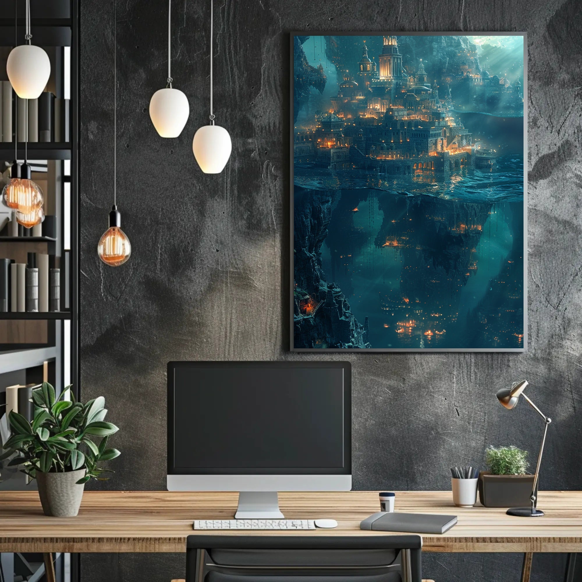 Underwater Atlantis Fantasy Art Poster PosterGoat