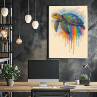 Vibrant Sea Turtle Poster