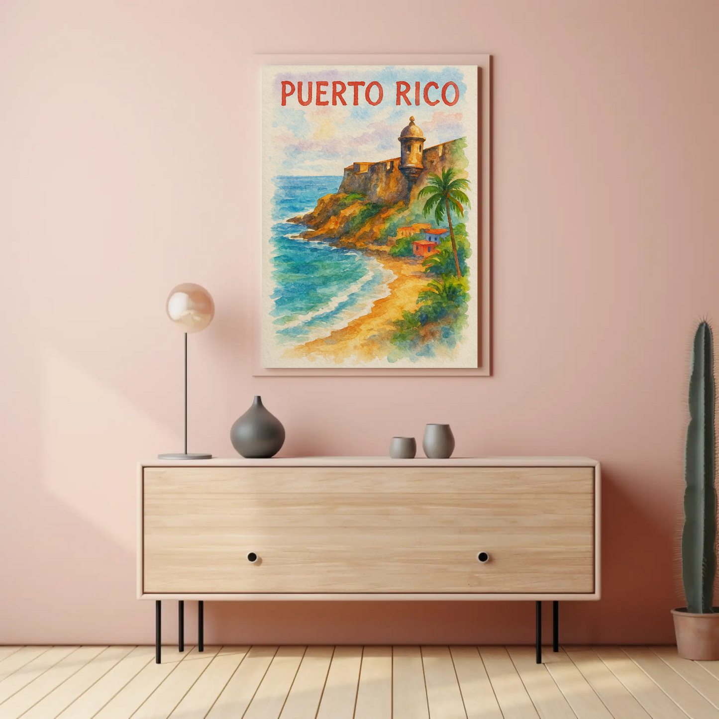 Puerto Rico Coastal Fort Travel Poster