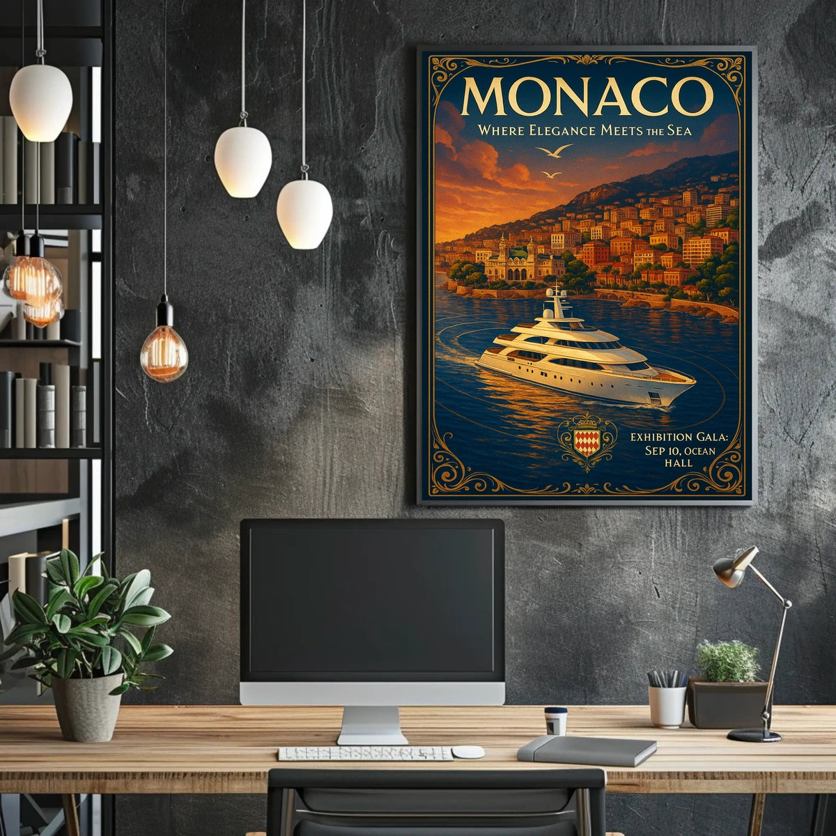 Monaco Where Elegance Meets the Sea Poster