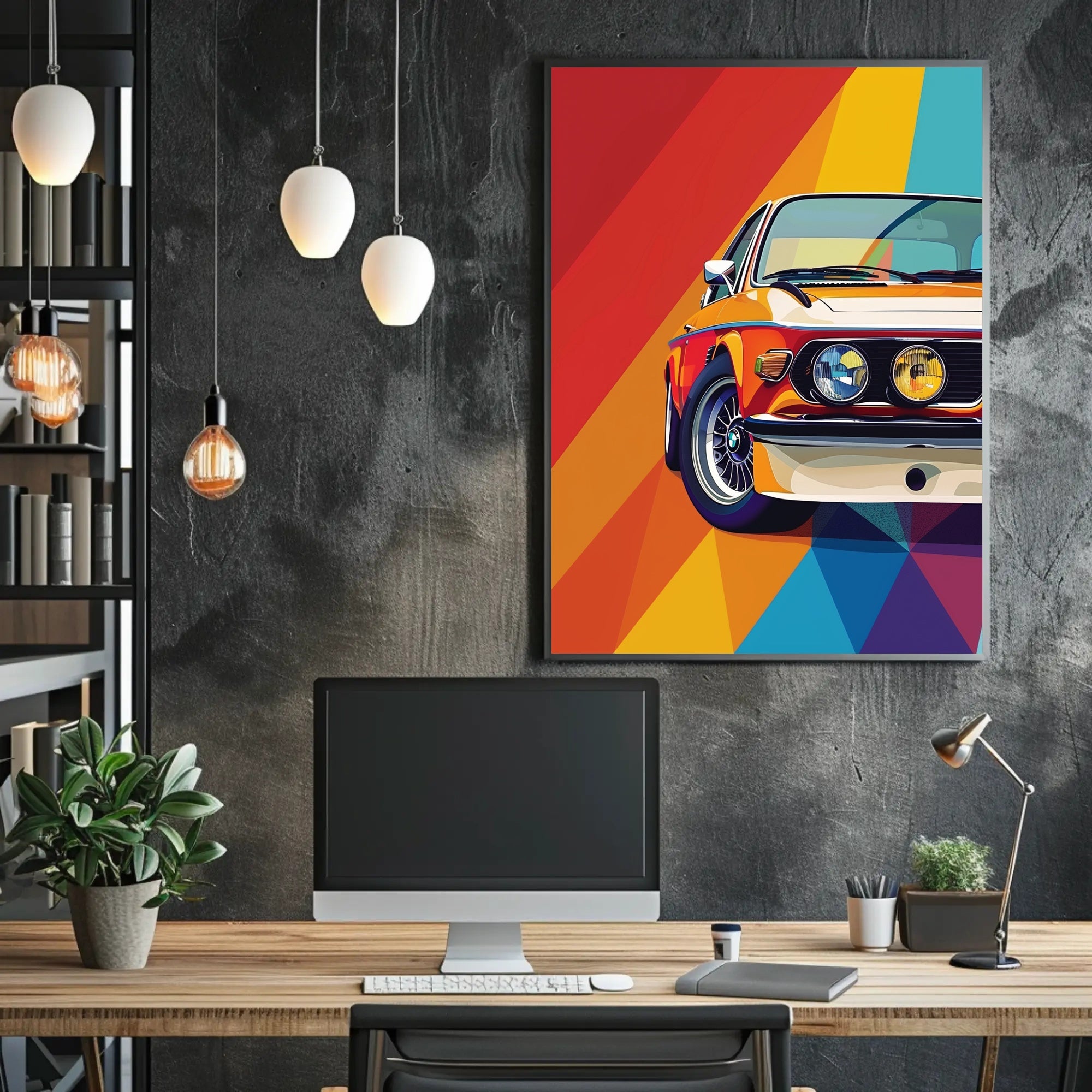 Classic Car Pop Art Poster with Retro Aesthetic PosterGoat