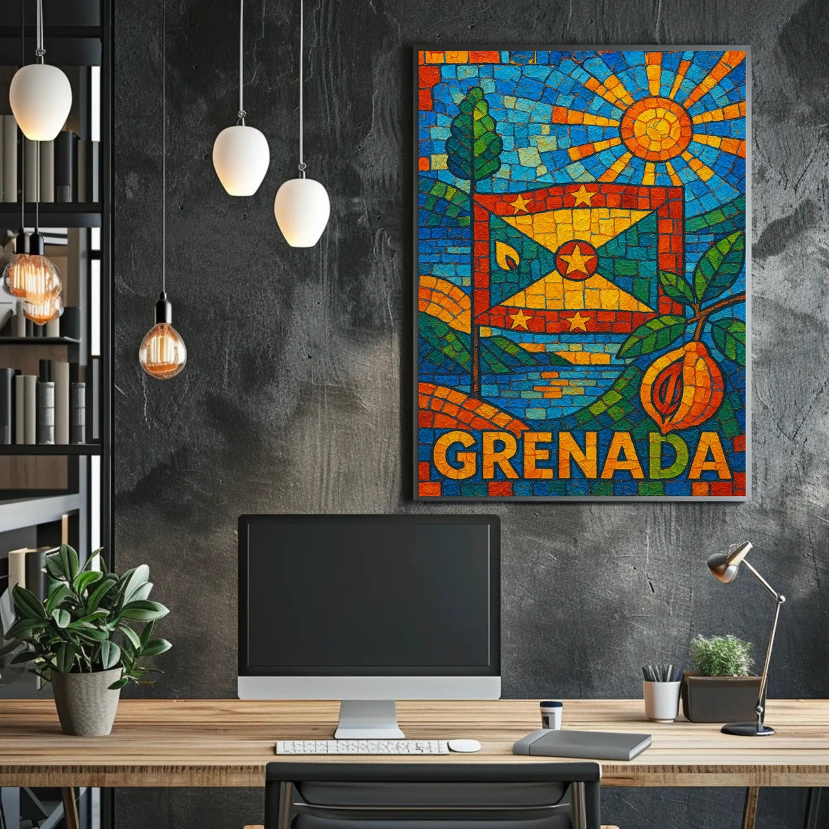 Vibrant Grenada Mosaic Poster