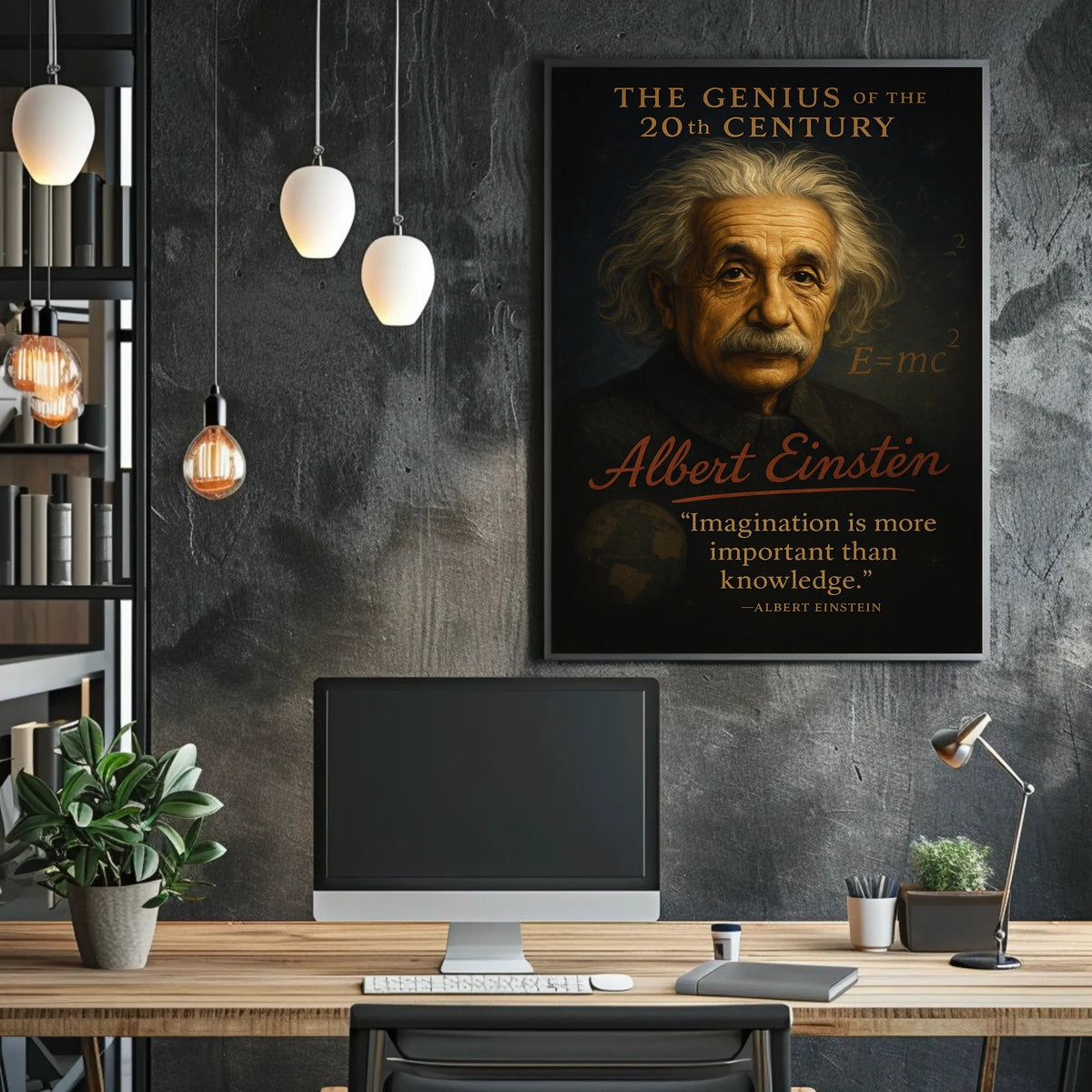 Albert Einstein Inspirational Scientific Art Poster