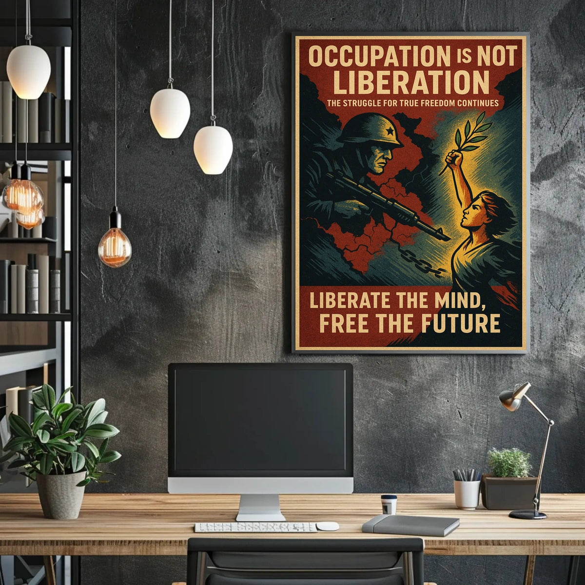 Liberation Struggle Vintage Political Poster Art Print