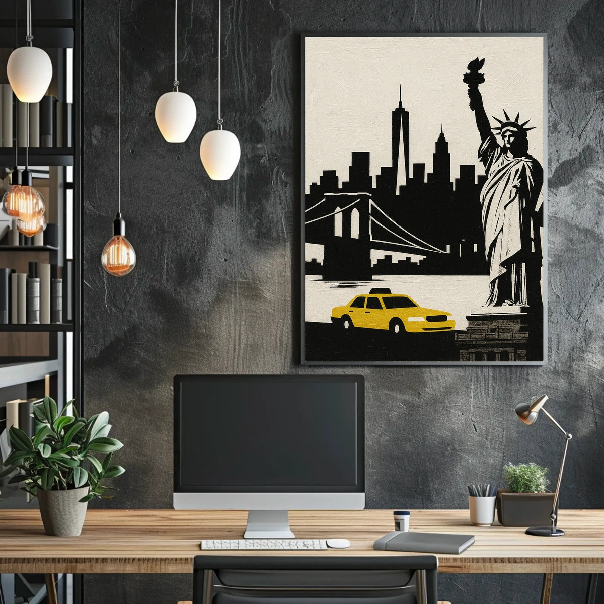 Iconic New York City Poster Bold Cityscape For Home Decor