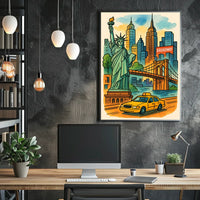 Discover New York City Iconic Landmarks Illustration