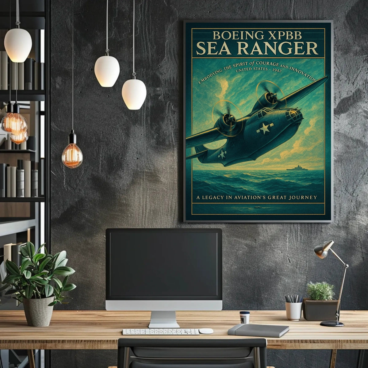 Boeing XPBB Sea Ranger Vintage Aviation Poster