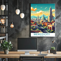 Mexico City Skyline Urban Marvel Cityscape Poster