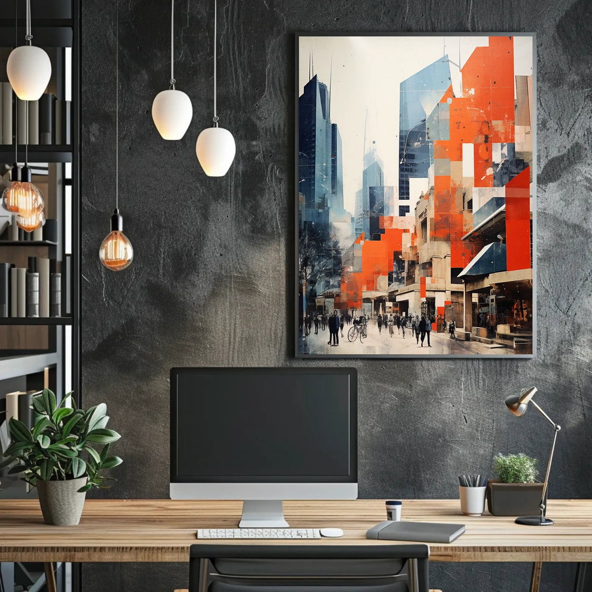 Contemporary Urban Cityscape in a Modern Skyline Travel Poster