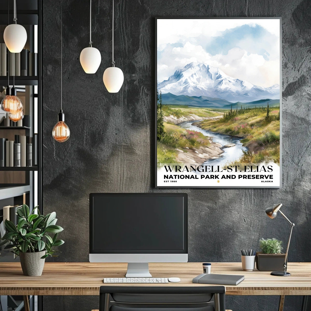 Wrangell-St. Elias Watercolor Wall Art Poster