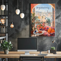 Baghdad Balcony View: Urban Serenity Poster