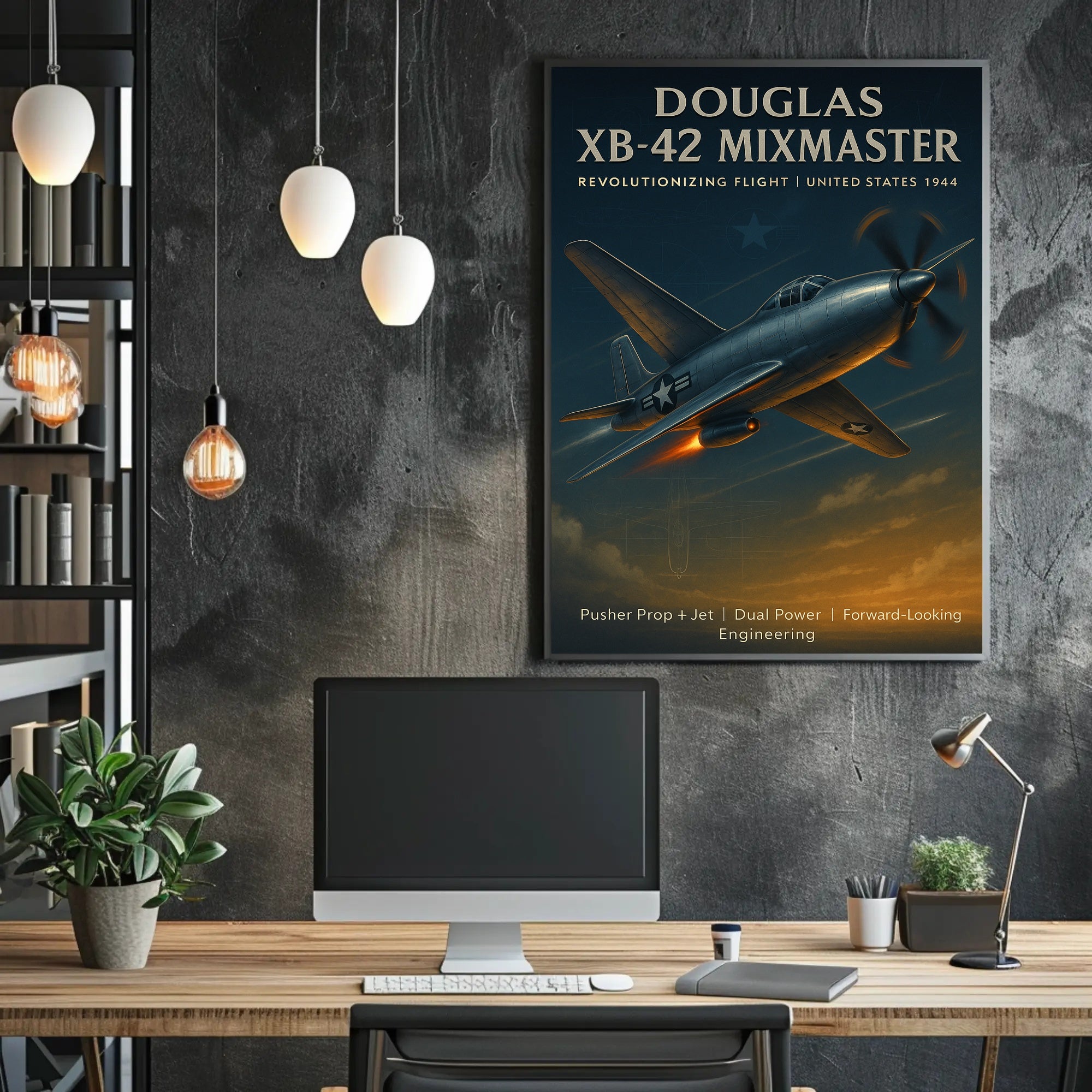 Douglas XB-42 Mixmaster Vintage Aviation Poster