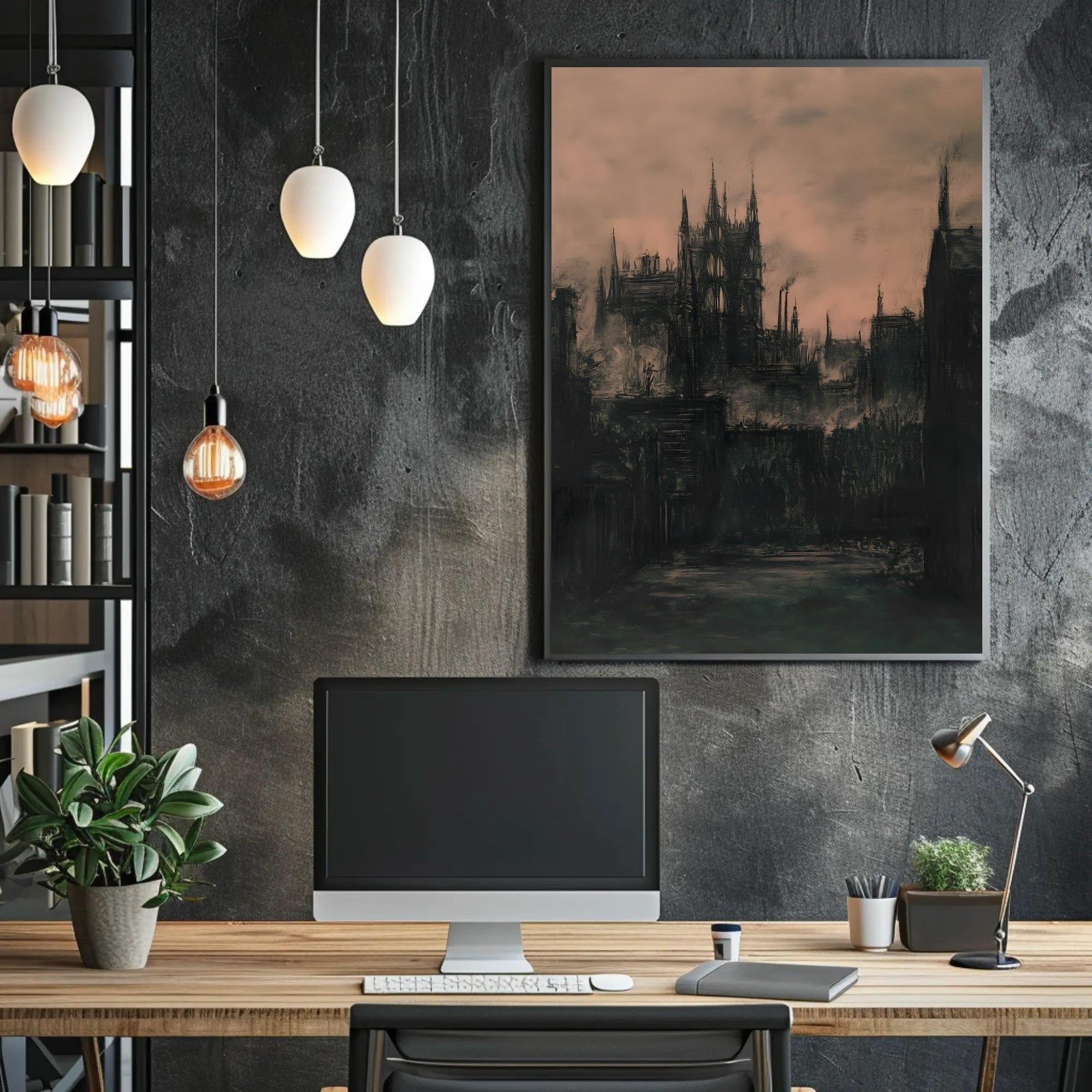 Industrial Cityscape During the Industrial Revolution Urban Cityscape PosterGoat