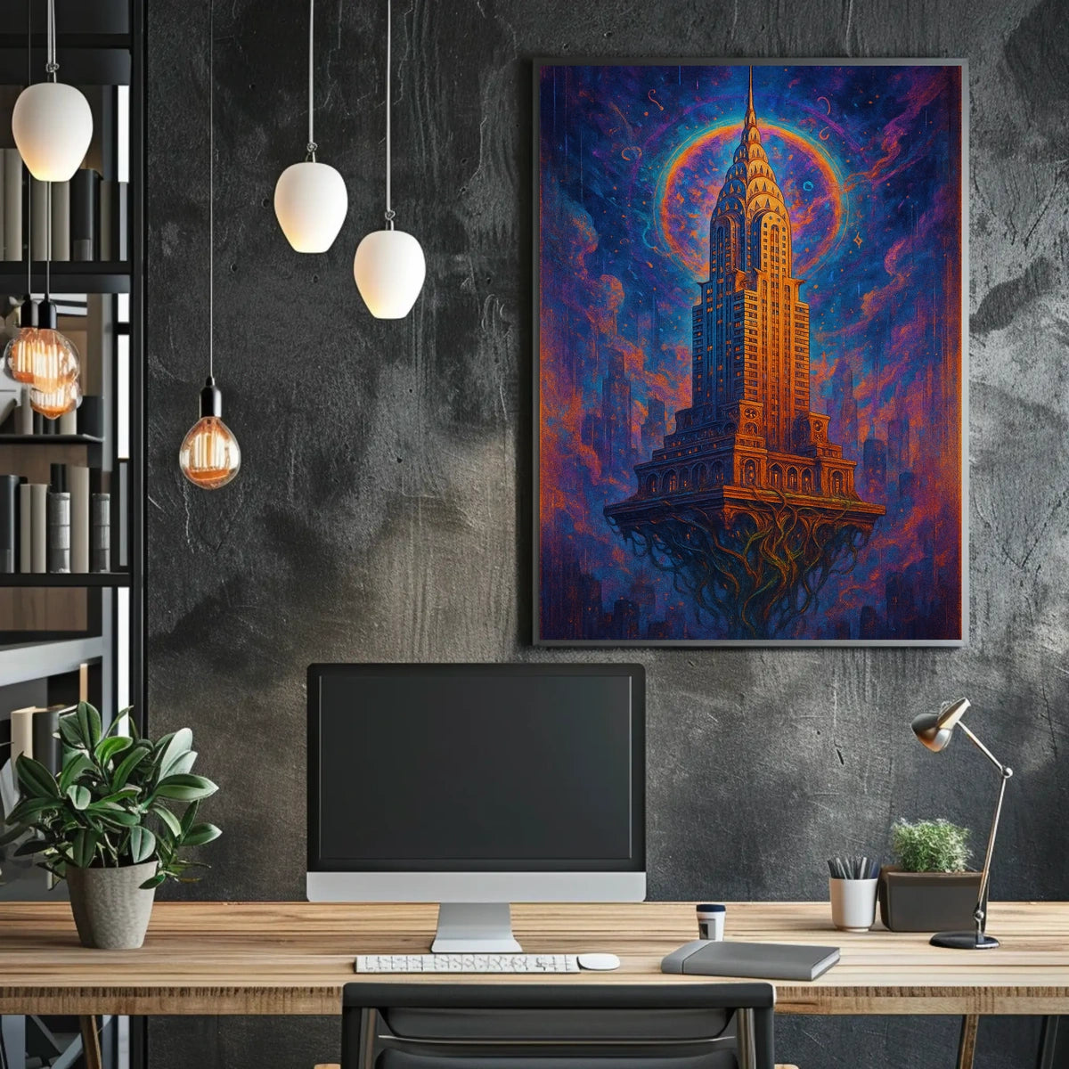 Surreal Skyscraper Dreamscape Poster