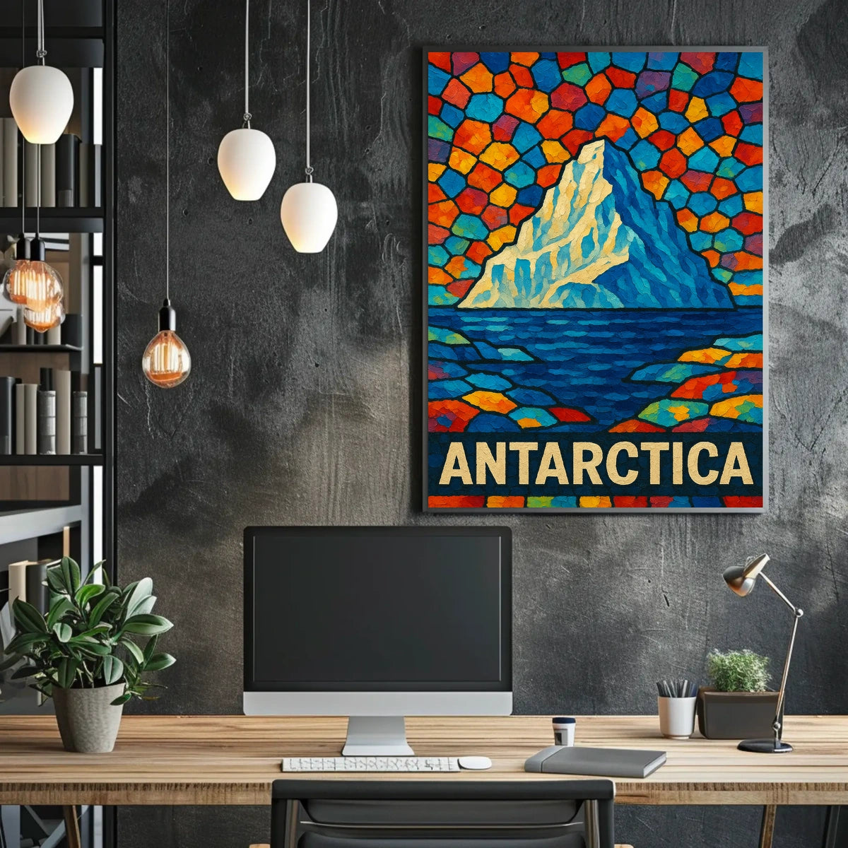 Antarctica A Vibrant Mosaic Poster