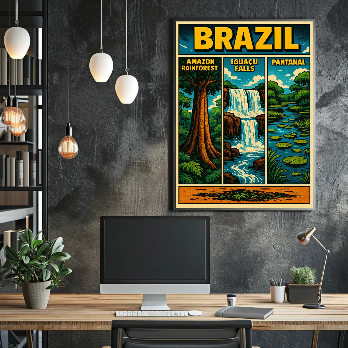 Brazil's Iconic Natural Wonders Vintage Poster