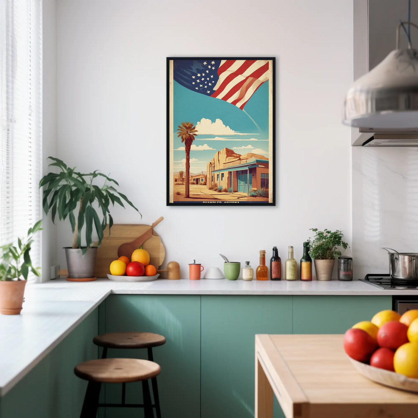 Chandler Arizona American Pride Vintage Travel Poster