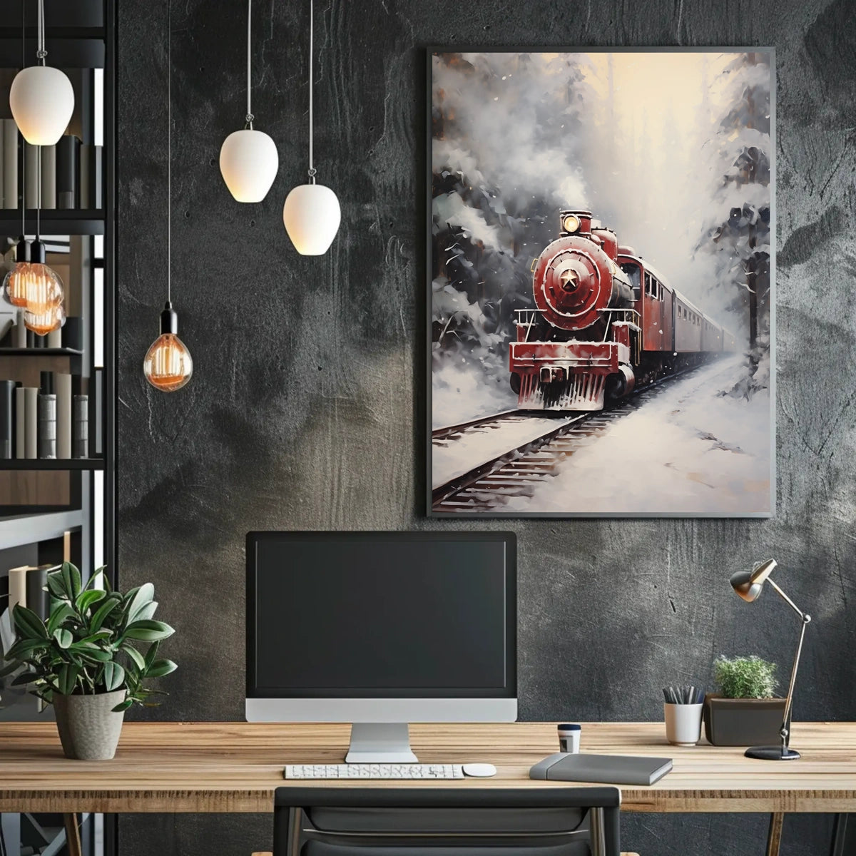 Winter Train Journey Poster