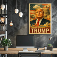 Donald Trump 45th President of the United States Layered Digital Collage Poster