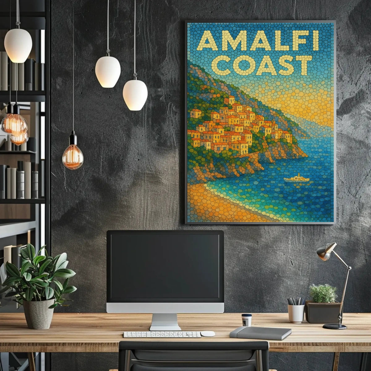 Amalfi Coast Poster Wall Art For Coastal Home Decor